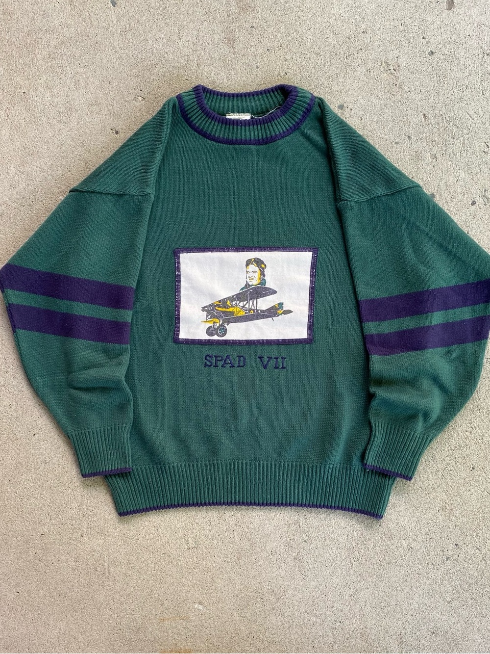 80s Vintage Espion Aviator Knit Sweater